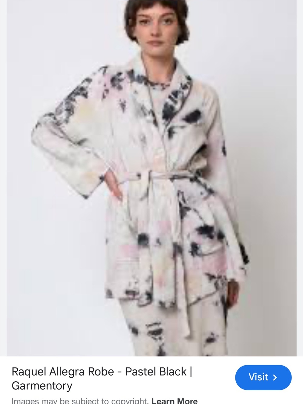Raquel Allegra Pastel Black Cotton Gauze Robe Jacket Size 3 6/8/10